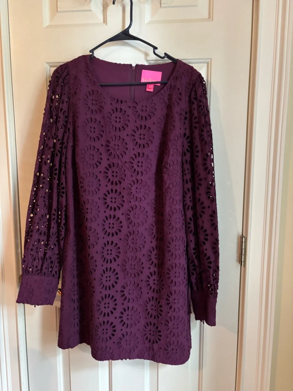 Lilly Pulitzer Plum Eyelet Sleeveless Dress Romper Like New Size 16 - Picture 2 of 4